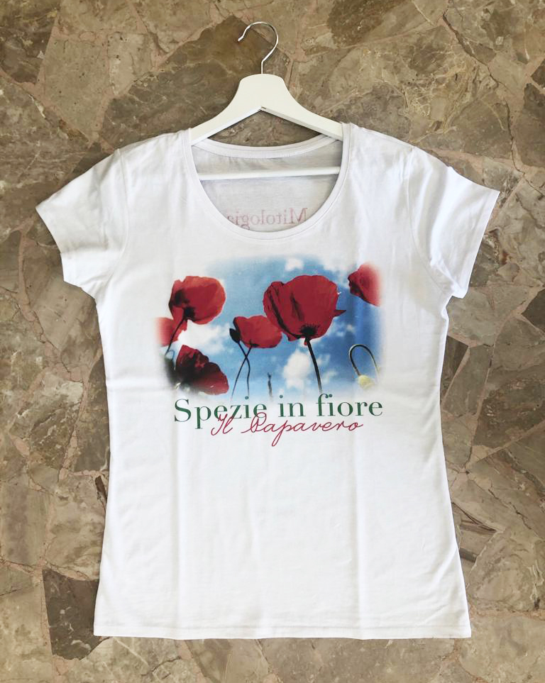 Spezie In Fiore PAPAVERO T-shirt D’arte Made In Italy By LOFT