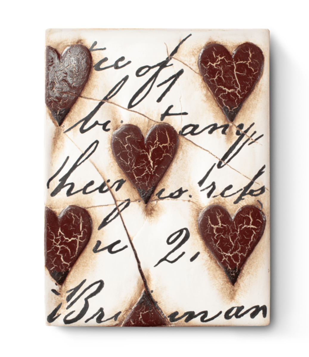 Sid Dickens Memory Blocks T01 Red Hearts With Script