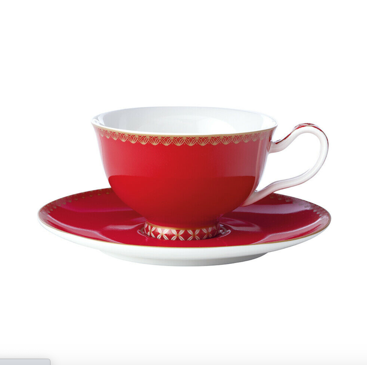 Maxwell & Williams Tazzina da caffè e piattino con Design Contessa, Porcellana Rossa