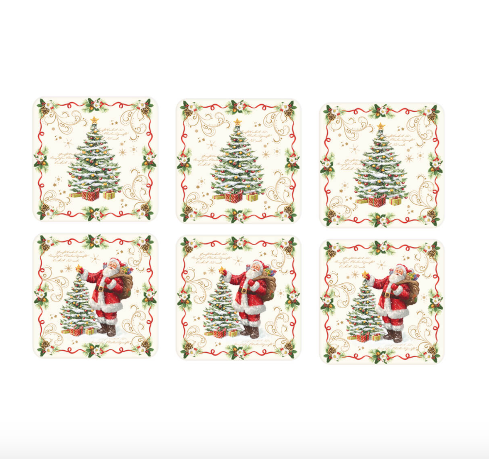 Easy Life | Set 6 Sottobicchieri In Sughero 10.5×10.5 Cm MAGIC CHRISTMAS