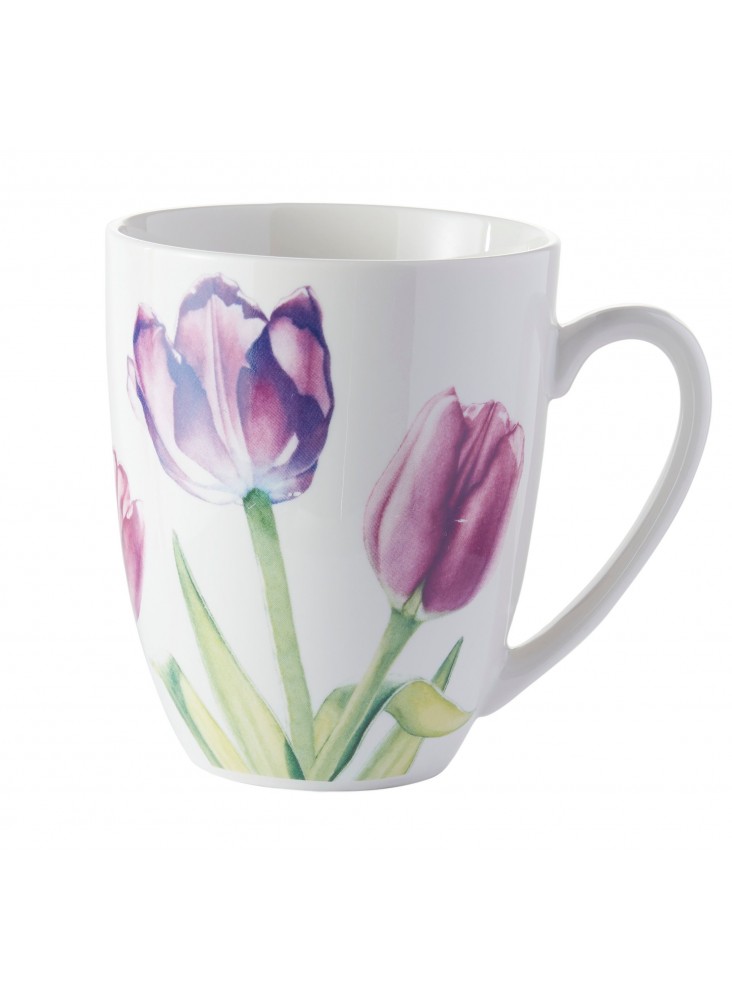 Maxwell&Williams Mug Con Manico In Fine Porcellana Linea Floriade Tulips 420 Ml